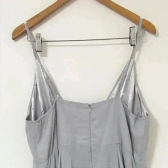BHLDN‎ Gray Silver Eva Chiffon Bridesmaids Maxi Dress - Picture 5 of 6
